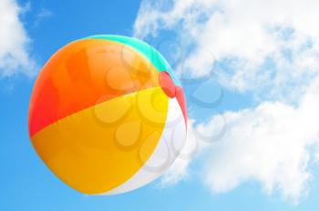 Royalty Free Photo of a Beach Ball in the Air