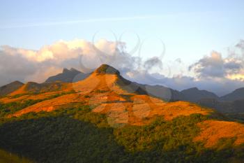 High mountains with a beautiful sky in the rural countryside of Panama