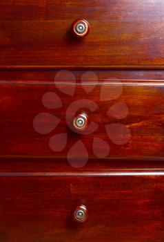 Macro shot of wooden drawers 