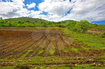 Rural scene of a farm field getting ready to be planted