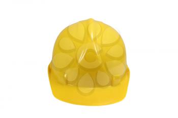 Yellow protection hardhat isolated on white