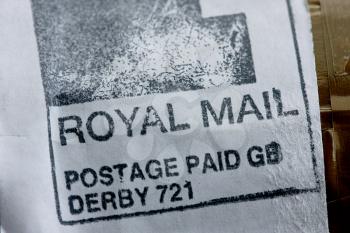 Macro shot of a royal mail stamp