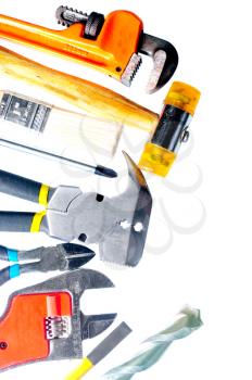 Group of tools isolated on a white background