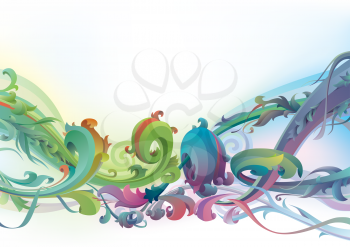 The vector background with floral  motifs.
Editable vector EPS v9.0