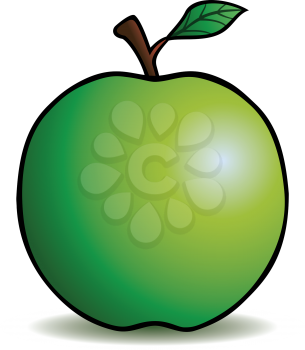 Royalty Free Clipart Image of a Green Apple