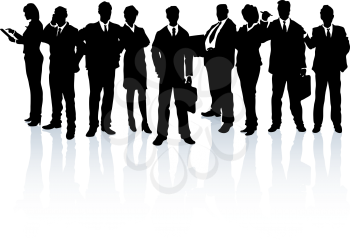 Royalty Free Clipart Image of Silhouette People