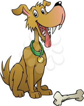 Royalty Free Clipart Image of a Happy Dog