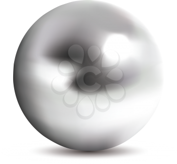 Royalty Free Clipart Image of a Silver Ball