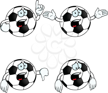 Royalty Free Clipart Image of Upset Soccer Balls