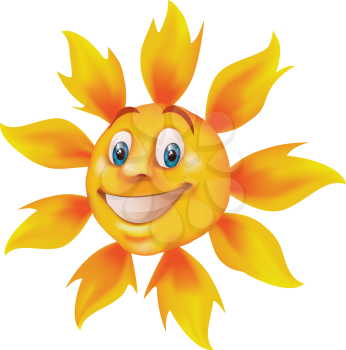 Royalty Free Clipart Image of a Smiling Sun