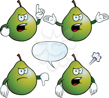 Royalty Free Clipart Image of Angry Pears