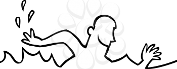 Royalty Free Clipart Image of a Person Swimming