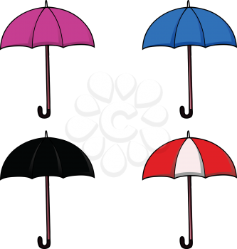 Royalty Free Clipart Image of a Set of Umbrellas