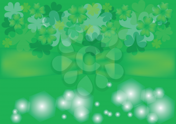 green background with clovers in 10 EPS