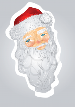 Head of Santa Claus isolated on white background