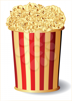 Popcorm bucket with popcorn snack. 10 EPS