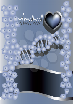 abstract medical background with heart and dna