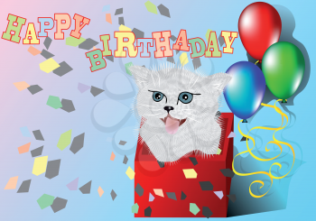 congratulation with kitten to the birthday