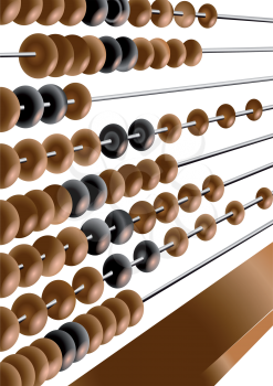 wooden abacus isolated on the white background