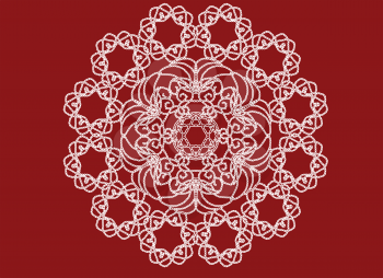 handmade lace on a red background. 10 EPS