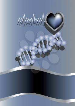 heart and DNA. abstract medical background. 10 EPS