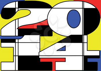 Mondrian 2014. New year icon. 10 EPS