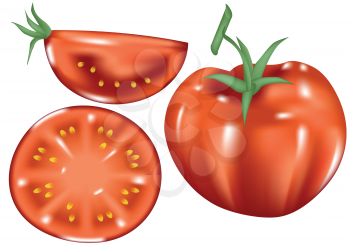 fresh tomatoes isolated on a white background