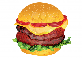 burger isolated on white background. 10 EPS
