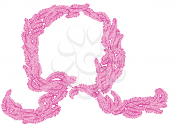 feather boa isolated on a white background