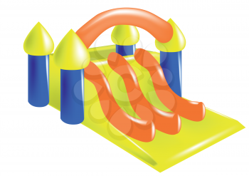 inflatable castle isolated on a white backgeound