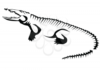 crocodile. abstract silhouette of animal isolated on a white background
