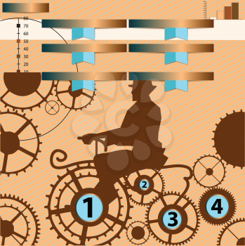 infographic with gear. design template with gear chain