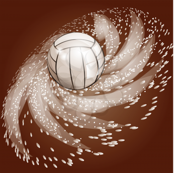 abstract volleyball background with ball and light