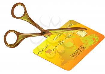 credit card cut out isolated on white