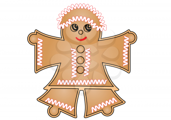 woman gingerbread isolated on a white background