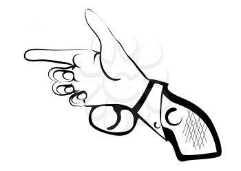 hand as gun isilated on white background
