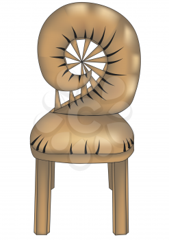  designer chair with fashioned back on white background