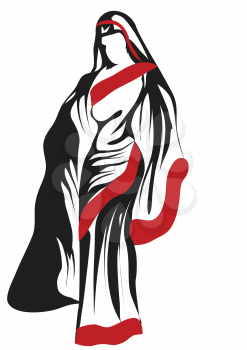 sari woman. abstract silhouette isolted on a white background