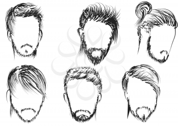hairstyle. set of man hairstyle vector illustration