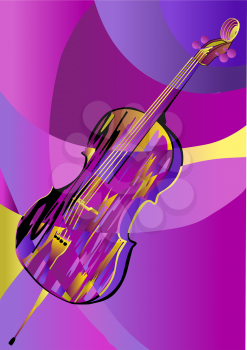 cello on abstract background multicolor background. 10 EPS