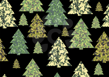 christmas camouflage textures background with christmas tree