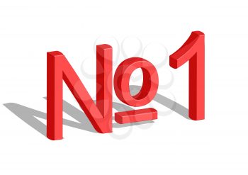 number one isolated on a white background