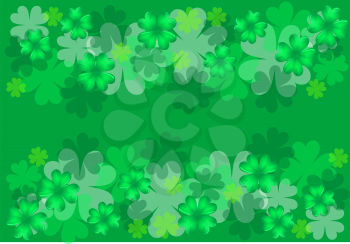 green background with clovers in 10 EPS