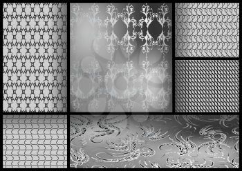 set of black and white geometric patterns 