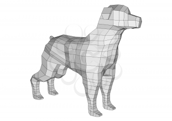 polygonal dog isolated on a white background