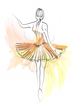 vector ballet dancer isolated on a white background