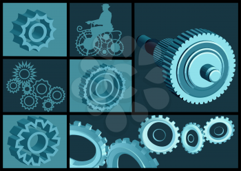 set of abstract gears. technology or industry concept