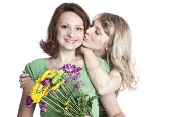 A portrait of a happy mother and daughter celebrating mother's day