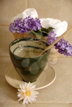 spa mud or algae products in a bowl