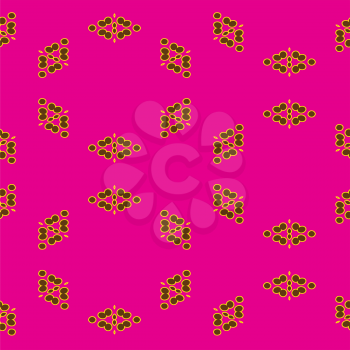 Abstract seamless pattern with circles on pink background